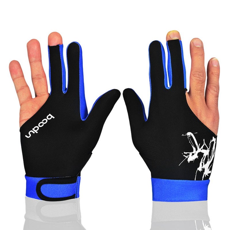 Anser M050912 Man Woman Elastic 3 Fingers Show Gloves for Billiard Shooters Carom Pool Snooker Cue Sport - Wear on The Right or Left Hand 1PCS (Gray, L) - Image 1